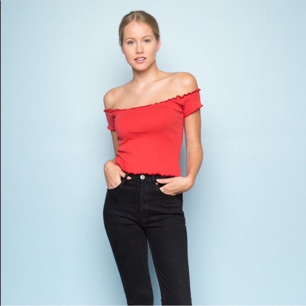 Lettuce Edge Off the Shoulder Top